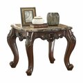 Homeroots 26 x 26 x 24 in. Marble Dark Walnut Wood End Table 347412